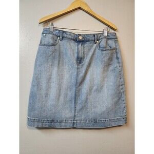 Talbots Women's Size 10 Denim Blue Jean Skirt Stretch